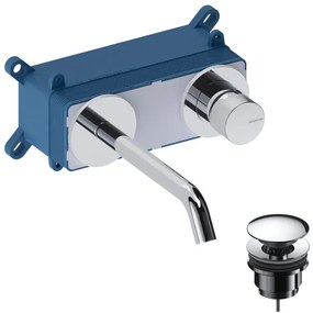 Rubinetto per lavabo a canna media Loop K cromo spazzolato lucido SANYCCES