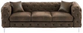 Divano 3 posti chesterfield in Microfibra con aspetto Pelle invecchiata - EDWINA