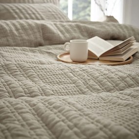 Set copripiumino e federa beige per letto matrimoniale e per letto esteso 230x220 cm Tamba Stripe – Pineapple Elephant