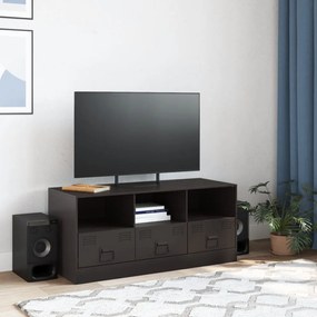 Mobile tv nero 99x39x44 cm in acciaio