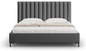Letto matrimoniale imbottito grigio scuro con contenitore con griglia 180x200 cm Casey - Mazzini Beds