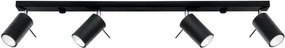 Plafoniera da Soffitto in Acciaio 4xGU10 RING 4L Orientabile Nera
