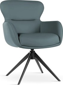 Sedia girevole Heather grigio-blu/nero – 62x64x87 cm