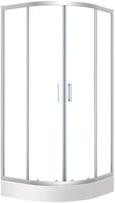 Laveo Bresso box doccia con piatto doccia 80x80 cm semicircolare cromo lucida/vetro trasparente JKDD086Z