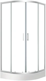 Laveo Bresso box doccia con piatto doccia 80x80 cm semicircolare cromo lucida/vetro trasparente JKDD086Z