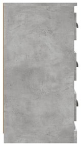 Credenze 2 pz grigio cemento in legno multistrato
