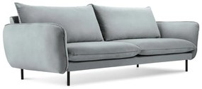 Divano in velluto grigio chiaro, 200 cm Vienna - Cosmopolitan Design