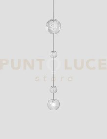 Oto sospensione peac cristallo rigadin nickel satinato 1 luce attac...