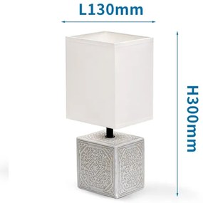 Aigostar - Lampada da tavolo 1xE14/40W/230V grigio/bianco