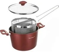 Pentola pasta 22 cm bordeaux con 2 cestelli e coperchio