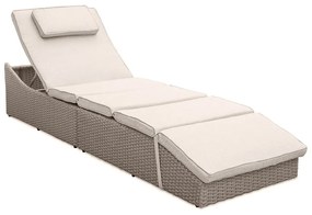 Lettino da giardino in rattan bianco/beige Akland - Bonami Selection