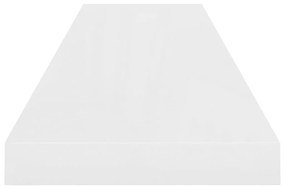 Scaffali a parete 2 pz bianco lucido 90x23,5x3,8 cm in mdf
