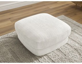 Poggiapiedi bianco con rivestimento in ciniglia Leonore – Bobochic Paris