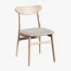 Sedia Da Pranzo In Tessuto E Legno Cloda Marrone Cenere - Grigio Chiaro - Sklum