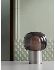 Lampada da tavolo LED color antracite in alluminio con paralume in vetro (altezza totale 32 cm) Iris – Blomus