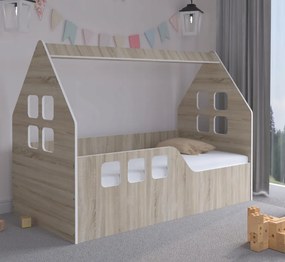 Letto per bambini 160 x 80 cm nel decoro quercia sonoma sinistra