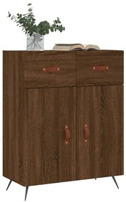 Credenza rovere marrone 69,5x34x90 cm in legno multistrato