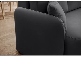 Divano angolare grigio tortora allungabile/con contenitore (con penisola a destra/con chaise lounge) con rivestimento in velluto Hadson – ELTAP