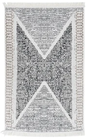 Tappeto Nero E Grigio 160x230 Cm İn Cotone /