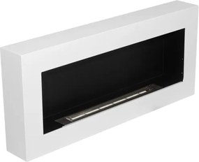 Camino a bioetanolo biocamino da parete Siena bianco L 90 x P 12 x H40