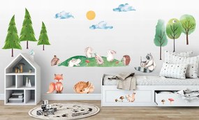 Simpatico adesivo da parete XXL per bambini con animali in natura