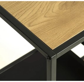 Libreria nera/di colore naturale effetto rovere 80x146x35 cm Altino – Unique Furniture