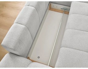 Divano angolare grigio chiaro allungabile e con contenitore (penisola a destra/chaise lounge) con rivestimento in ciniglia Everest – Bobochic Paris