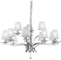 Lampadario a sospensione 12 luci bianco D 102 x H 58 cm