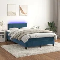 Letto a Molle con Materasso e LED Blu Scuro 120x200cm 3134277