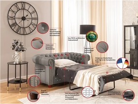 Divano grigio allungabile con rivestimento in velluto 148 cm York Blik – Ropez