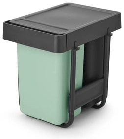 Bidone in plastica da incasso per raccolta differenziata in grigio scuro menta 30 l Sort&amp;Go - Brabantia