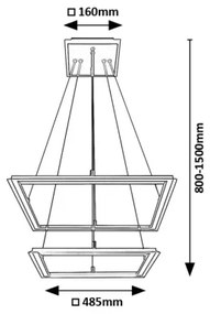 Rabalux 72243 - Lampadario LED a sospensione con filo SIDONA 2xLED/24W/230V 3000K