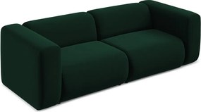 Divano verde scuro con rivestimento in velluto 228 cm Ekahi – Makamii