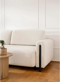 Divano avorio allungabile/con contenitore e rivestimento in bouclé 244 cm Arcadova – ELTAP