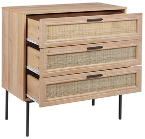 Cassettiera rattan legno chiaro PASCO Beliani