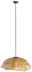 Lampada a sospensione orientale nera con bambù naturale 62 cm - Pua