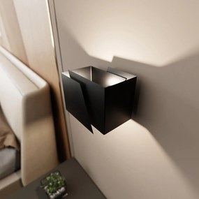 Applique Moderna 1 Luce Bjorn A Forma Geometrica In Acciaio Nero