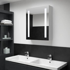 Armadietto bagno con specchio e led 50x13x70 cm