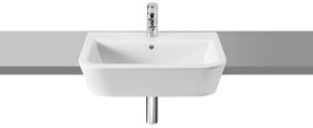 Lavabo da appoggio Domus ROCA rettangolare in ceramica L 56 x H 17 x P 40 cm bianco lucido piletta non inclusa