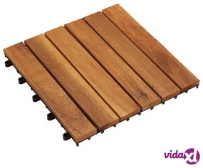 vidaXL Set 10 pz Piastrelle acacia per pavimento 30 x 30 cm Modello verticale