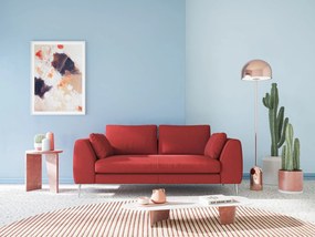 Plano divano moderno in microfibra tecnica smacchiabile T11 rosso