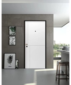 Pannello per porta blindata laccato bianco L 94  x H 213 cm, Sp 6 mm