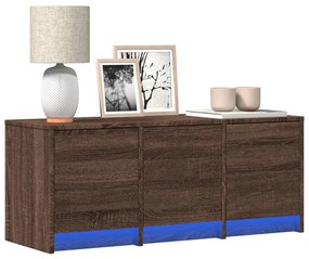 Mobile Porta Tv Con Led Rovere Marrone 97x34x40 Cm Truciolato /