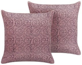 Set di 2 cuscini velluto rosa 45 x 45 cm ROMNEYA Beliani