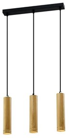 Lampada a sospensione con paralume in metallo nero e oro 6x46 cm Tubo - Candellux Lighting