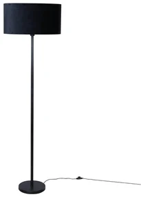 Lampada da Terra Nera con Paralume in Velluto Oval 50cm - Simplo