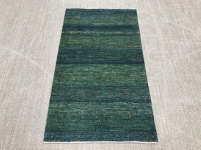 Gabbeh Tappeto 140x80 Verde (Iran) Annodato A Mano