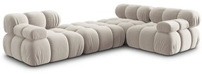 Divano angolare componibile beige (con composizione variabile) con rivestimento in velluto Bellis – Micadoni