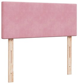 Giroletto a molle con materasso rosa 120x190 cm in velluto