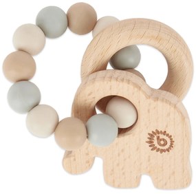 Bieco - Massaggiagengive in silicone con elefante in legno